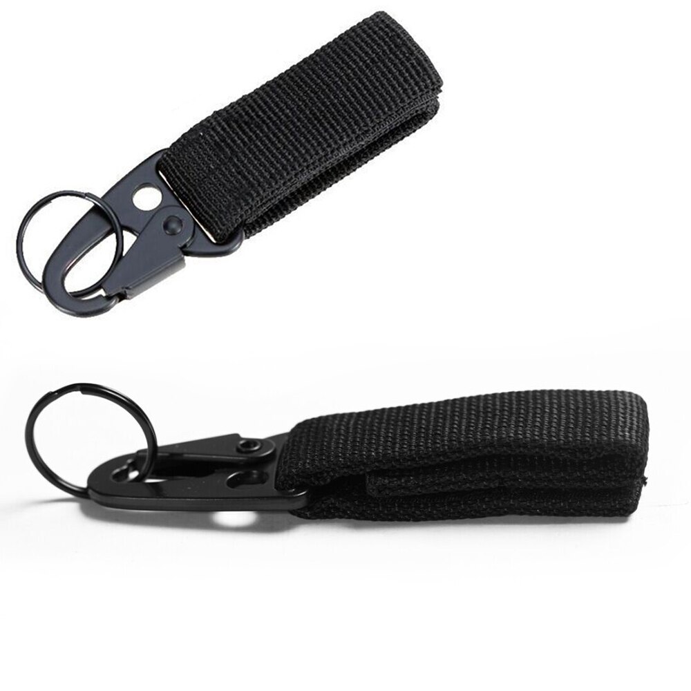 Outdoor Camping Carabiner Nylon Hook & Loop Belt Key Holder Black Metal Hook Buckle for Sport Hiking Backpack Climbing Accessory Outdoor Camping Carabiner Nylon Hook & Loop Belt Key Holder Black Metal Hook Buckle for Sport Hiking Backpack Climbing Accessory