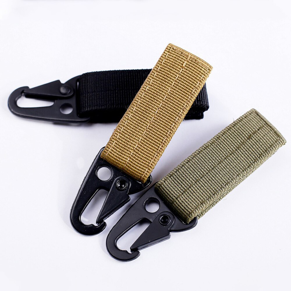 Outdoor Camping Carabiner Nylon Hook & Loop Belt Key Holder Black Metal Hook Buckle for Sport Hiking Backpack Climbing Accessory Outdoor Camping Carabiner Nylon Hook & Loop Belt Key Holder Black Metal Hook Buckle for Sport Hiking Backpack Climbing Accessory