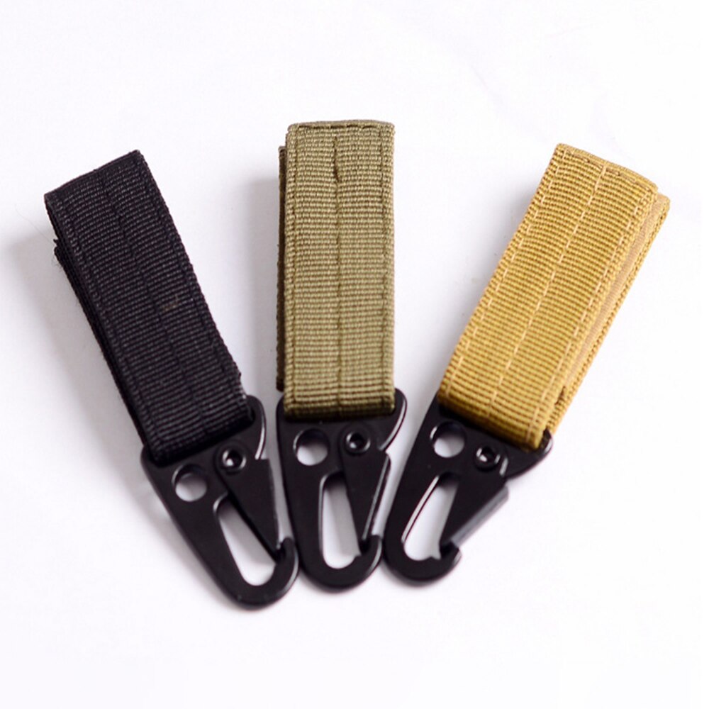 Outdoor Camping Carabiner Nylon Hook & Loop Belt Key Holder Black Metal Hook Buckle for Sport Hiking Backpack Climbing Accessory Outdoor Camping Carabiner Nylon Hook & Loop Belt Key Holder Black Metal Hook Buckle for Sport Hiking Backpack Climbing Accessory