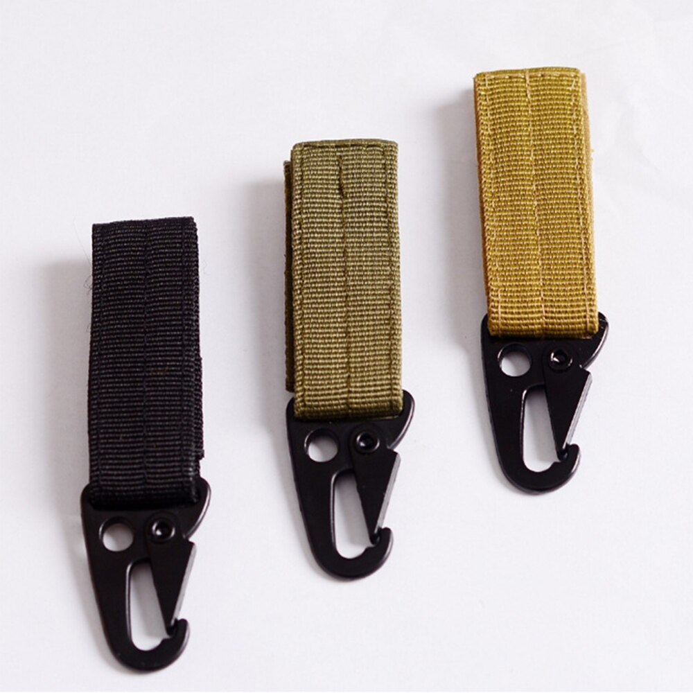 Outdoor Camping Carabiner Nylon Hook & Loop Belt Key Holder Black Metal Hook Buckle for Sport Hiking Backpack Climbing Accessory Outdoor Camping Carabiner Nylon Hook & Loop Belt Key Holder Black Metal Hook Buckle for Sport Hiking Backpack Climbing Accessory