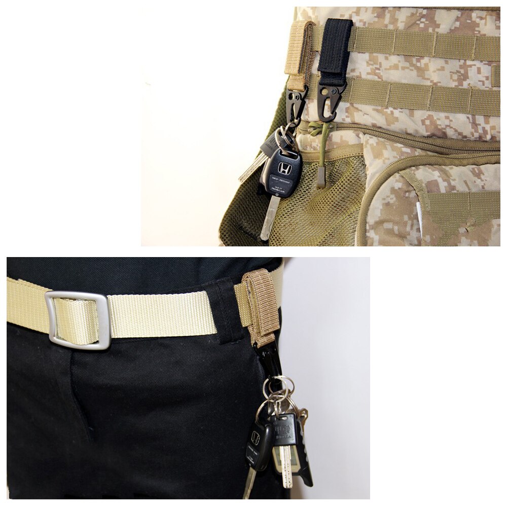 Outdoor Camping Carabiner Nylon Hook & Loop Belt Key Holder Black Metal Hook Buckle for Sport Hiking Backpack Climbing Accessory Outdoor Camping Carabiner Nylon Hook & Loop Belt Key Holder Black Metal Hook Buckle for Sport Hiking Backpack Climbing Accessory