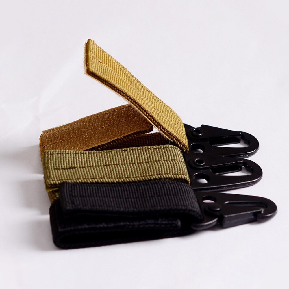 Outdoor Camping Carabiner Nylon Hook & Loop Belt Key Holder Black Metal Hook Buckle for Sport Hiking Backpack Climbing Accessory Outdoor Camping Carabiner Nylon Hook & Loop Belt Key Holder Black Metal Hook Buckle for Sport Hiking Backpack Climbing Accessory