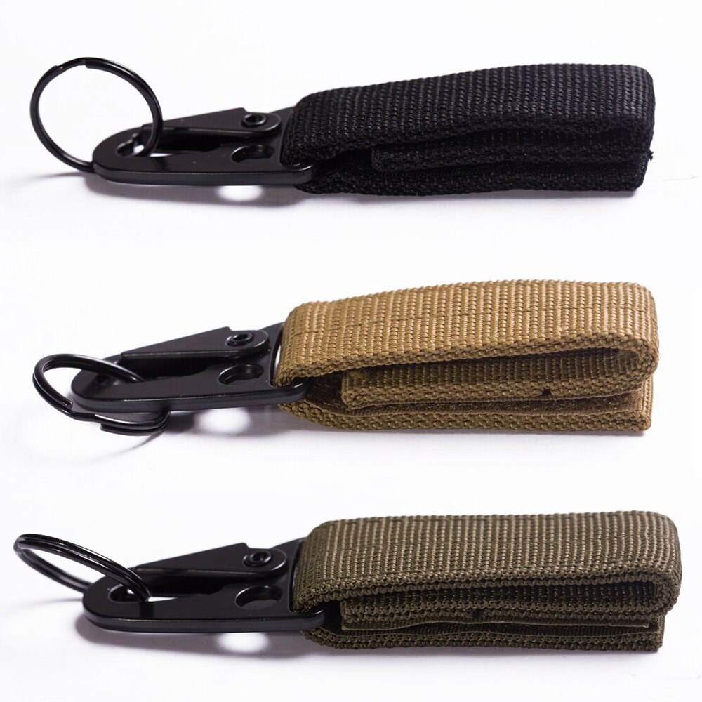 Outdoor Camping Carabiner Nylon Hook & Loop Belt Key Holder Black Metal Hook Buckle for Sport Hiking Backpack Climbing Accessory Outdoor Camping Carabiner Nylon Hook & Loop Belt Key Holder Black Metal Hook Buckle for Sport Hiking Backpack Climbing Accessory