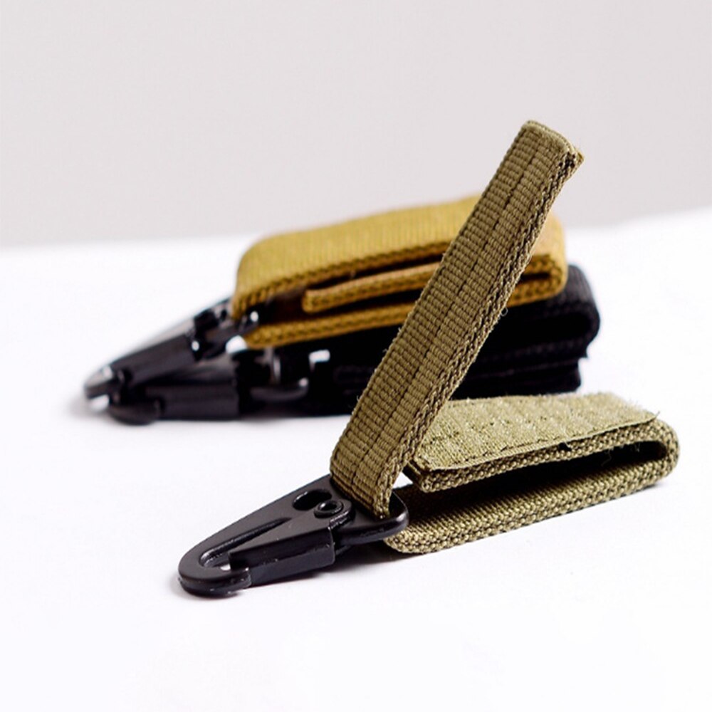Outdoor Camping Carabiner Nylon Hook & Loop Belt Key Holder Black Metal Hook Buckle for Sport Hiking Backpack Climbing Accessory Outdoor Camping Carabiner Nylon Hook & Loop Belt Key Holder Black Metal Hook Buckle for Sport Hiking Backpack Climbing Accessory