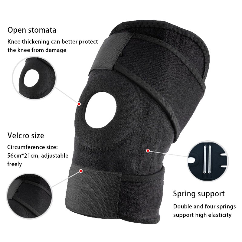 Knee pads Knee Brace Support Sleeve Adjustable Patella Stabilizer Protector Nylon Wrap for Arthritis Meniscus Tear Running Sport Knee pads Knee Brace Support Sleeve Adjustable Patella Stabilizer Protector Nylon Wrap for Arthritis Meniscus Tear Running Sport