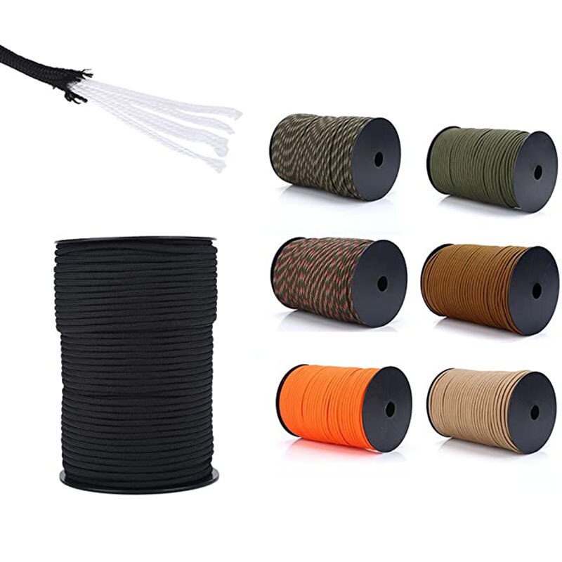 Parachute Cord Lanyard Tent Rope 7 Stand Cores Outdoor Camping Rope Climbing Hiking Survival Equipment Tent Accessories 100 Ft