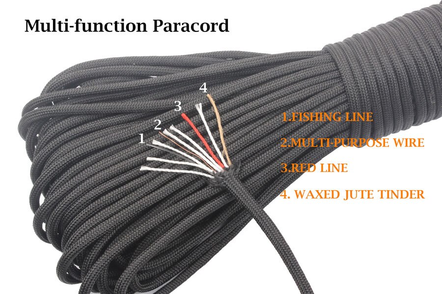 Parachute Cord Lanyard Tent Rope 7 Stand Cores Outdoor Camping Rope Climbing Hiking Survival Equipment Tent Accessories 100 Ft