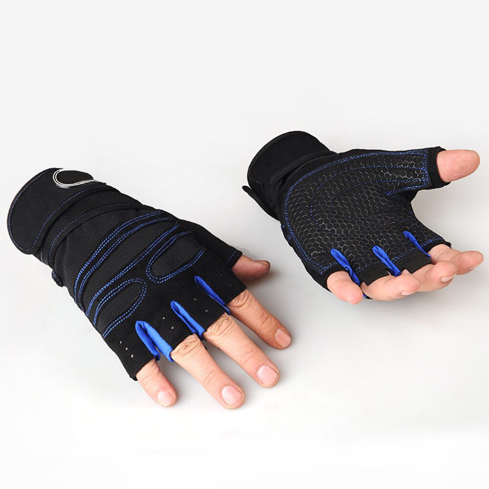1 Pair Gel Cycling Men Women Half Finger Gloves Anti-Slip Anti-Sweat Breathable Anti-Shock Sports Gloves Bike Bicycle Gloves
