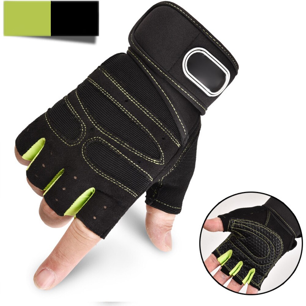 1 Pair Gel Cycling Men Women Half Finger Gloves Anti-Slip Anti-Sweat Breathable Anti-Shock Sports Gloves Bike Bicycle Gloves