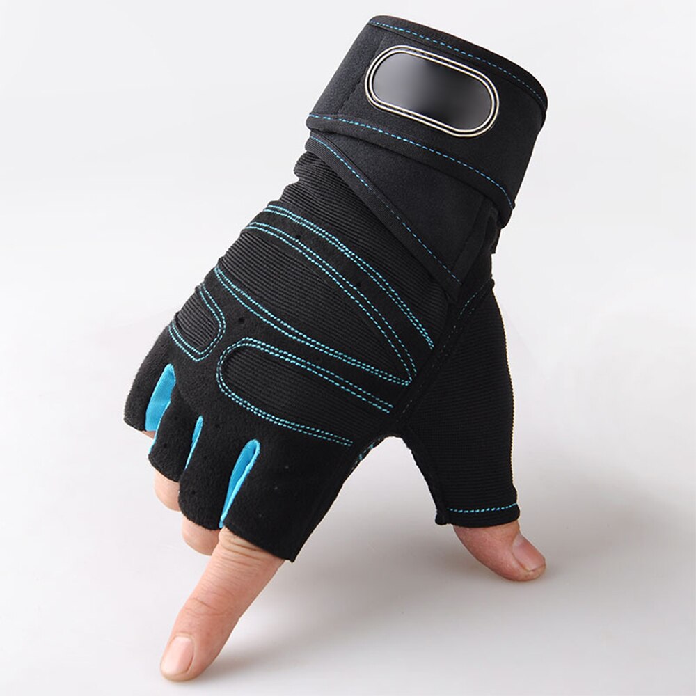 1 Pair Gel Cycling Men Women Half Finger Gloves Anti-Slip Anti-Sweat Breathable Anti-Shock Sports Gloves Bike Bicycle Gloves