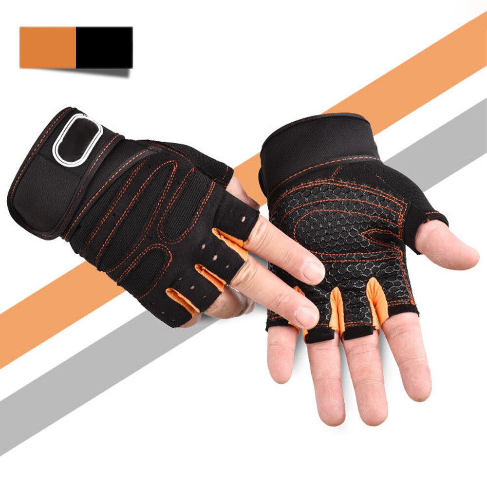 1 Pair Gel Cycling Men Women Half Finger Gloves Anti-Slip Anti-Sweat Breathable Anti-Shock Sports Gloves Bike Bicycle Gloves