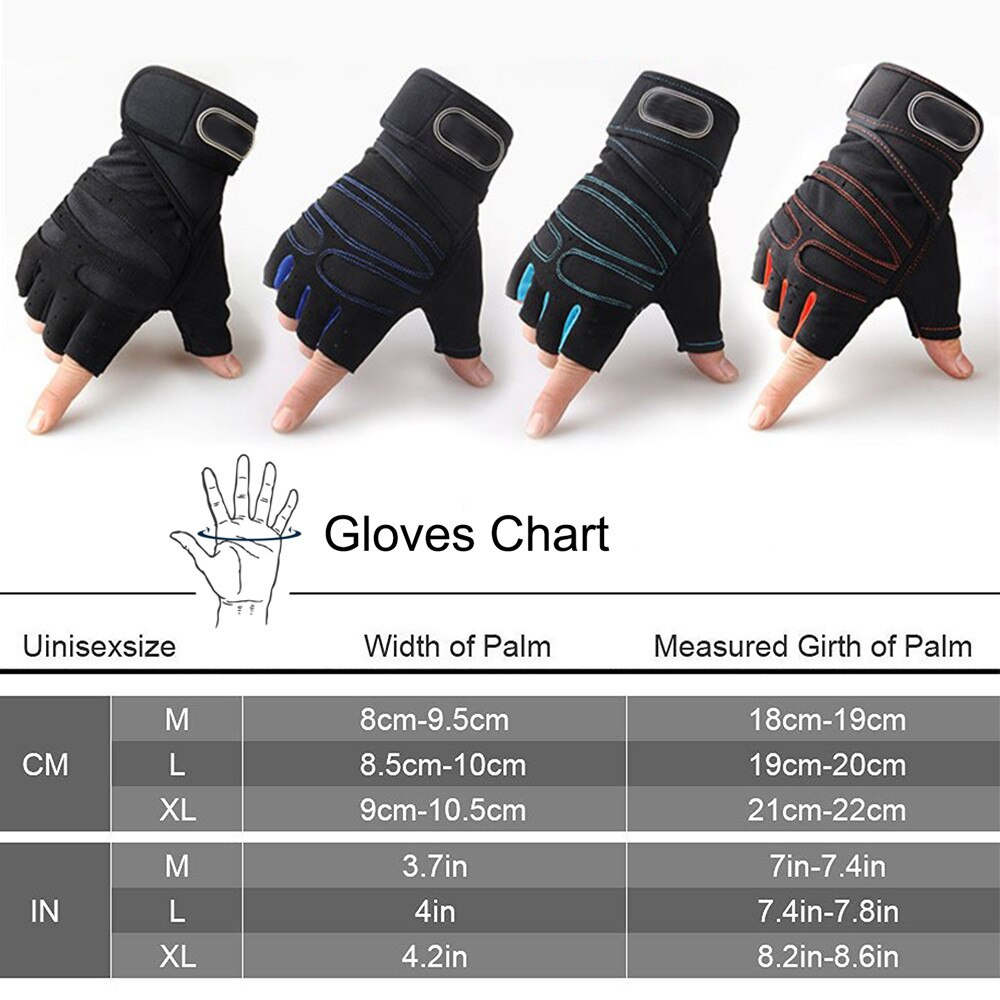 1 Pair Gel Cycling Men Women Half Finger Gloves Anti-Slip Anti-Sweat Breathable Anti-Shock Sports Gloves Bike Bicycle Gloves