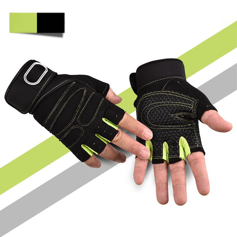 1 Pair Gel Cycling Men Women Half Finger Gloves Anti-Slip Anti-Sweat Breathable Anti-Shock Sports Gloves Bike Bicycle Gloves