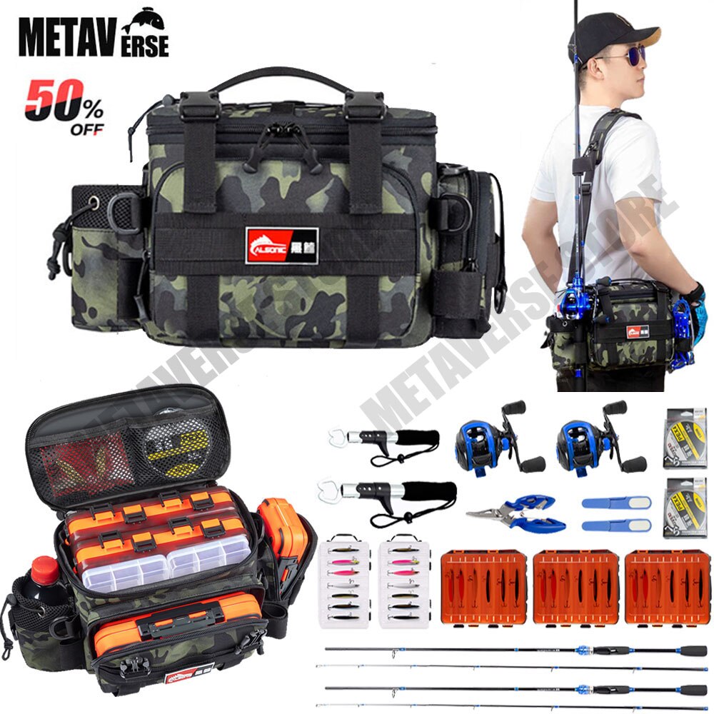 Multifunction Camouflage Fishing Tackle Bag Crossbody Waist Fish Pack Man Fishing Backpacks Storage Fish Lures Gear Rod Reel Box Multifunction Camouflage Fishing Tackle Bag Crossbody Waist Fish Pack Man Fishing Backpacks Storage Fish Lures Gear Rod Reel Box