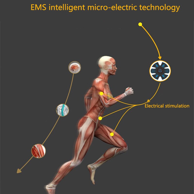 Electric Muscle Stimulator Abdominal Ems Wireless Buttocks Hip Trainer Abdominal Abs Stimulator Fitness Body Slimming Massager