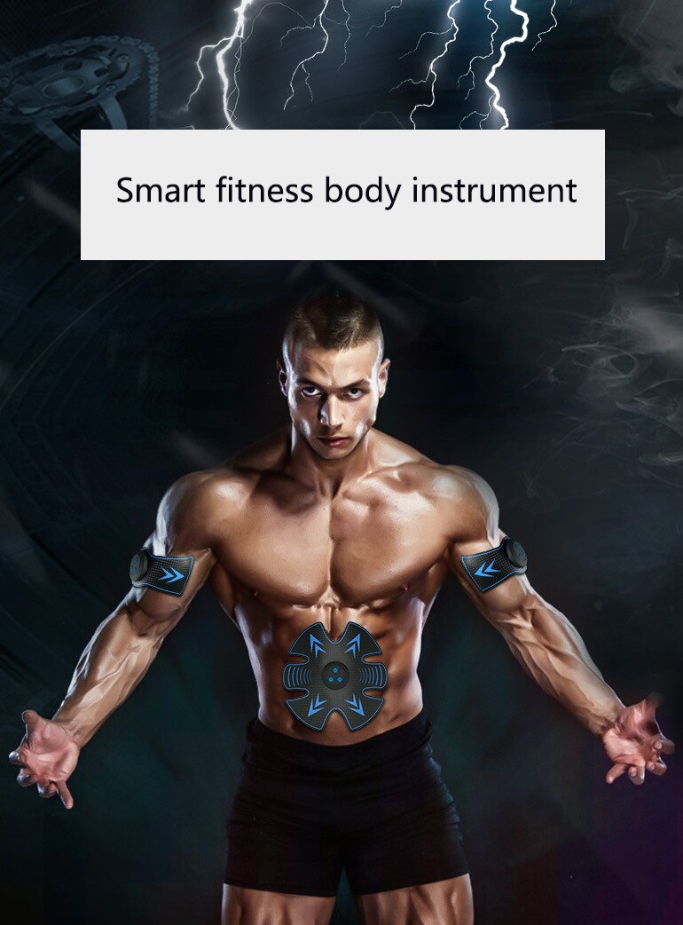 Electric Muscle Stimulator Abdominal Ems Wireless Buttocks Hip Trainer Abdominal Abs Stimulator Fitness Body Slimming Massager