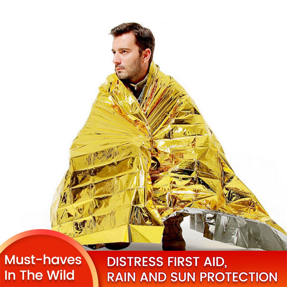 Outdoor Low Temperature Rescue First Aid Kit Insulation Blanket Campsite Keeping Foil Polyester Film Lifesaving Warm Insulation