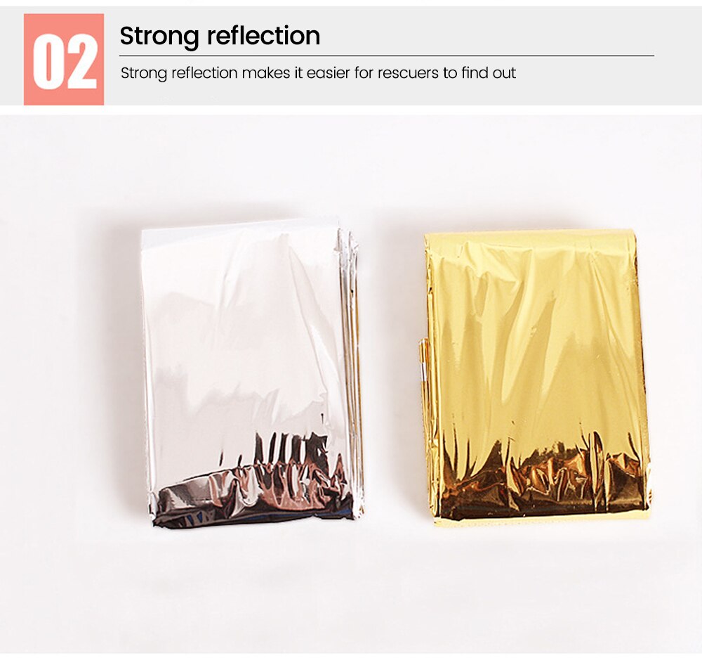 Outdoor Low Temperature Rescue First Aid Kit Insulation Blanket Campsite Keeping Foil Polyester Film Lifesaving Warm Insulation