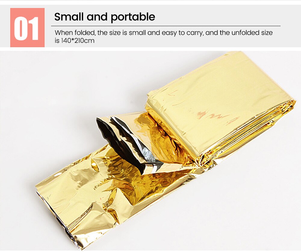 Outdoor Low Temperature Rescue First Aid Kit Insulation Blanket Campsite Keeping Foil Polyester Film Lifesaving Warm Insulation
