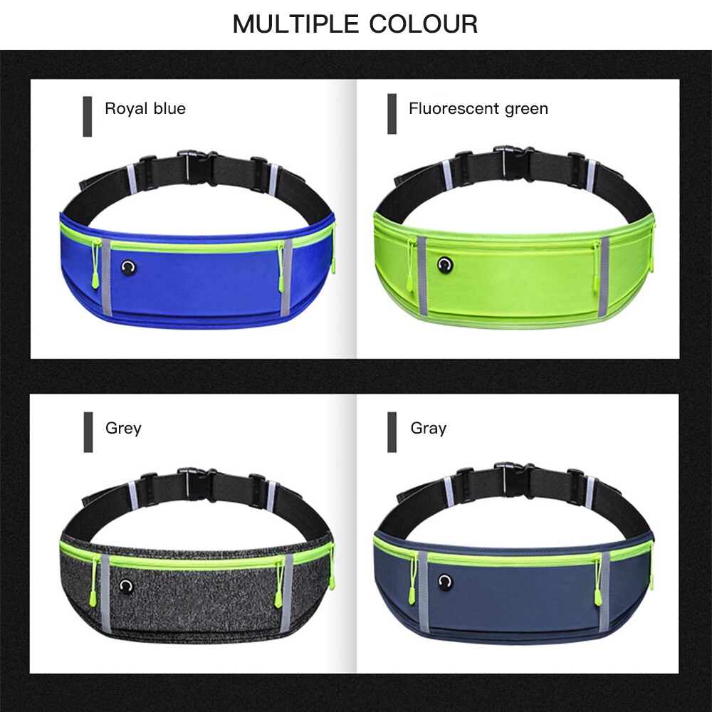 Running Waist Bag Belt Bag Multifunctional Waterproof Sports Pocket Pouch Belt Pack Non-Slip Gym Sports Bags Cycling Phone Bag