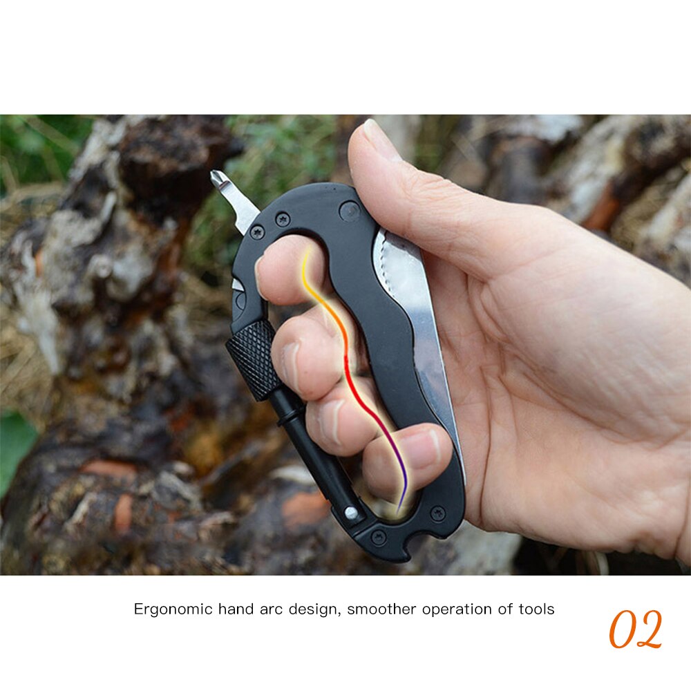 Carabiner Outdoor Multi-Tool Hanging Buckle Camping Hiking Climbing Accessories Keychain Folding Knife Bottle Opener Screwdriver Carabiner Outdoor Multi-Tool Hanging Buckle Camping Hiking Climbing Accessories Keychain Folding Knife Bottle Opener Screwdriver
