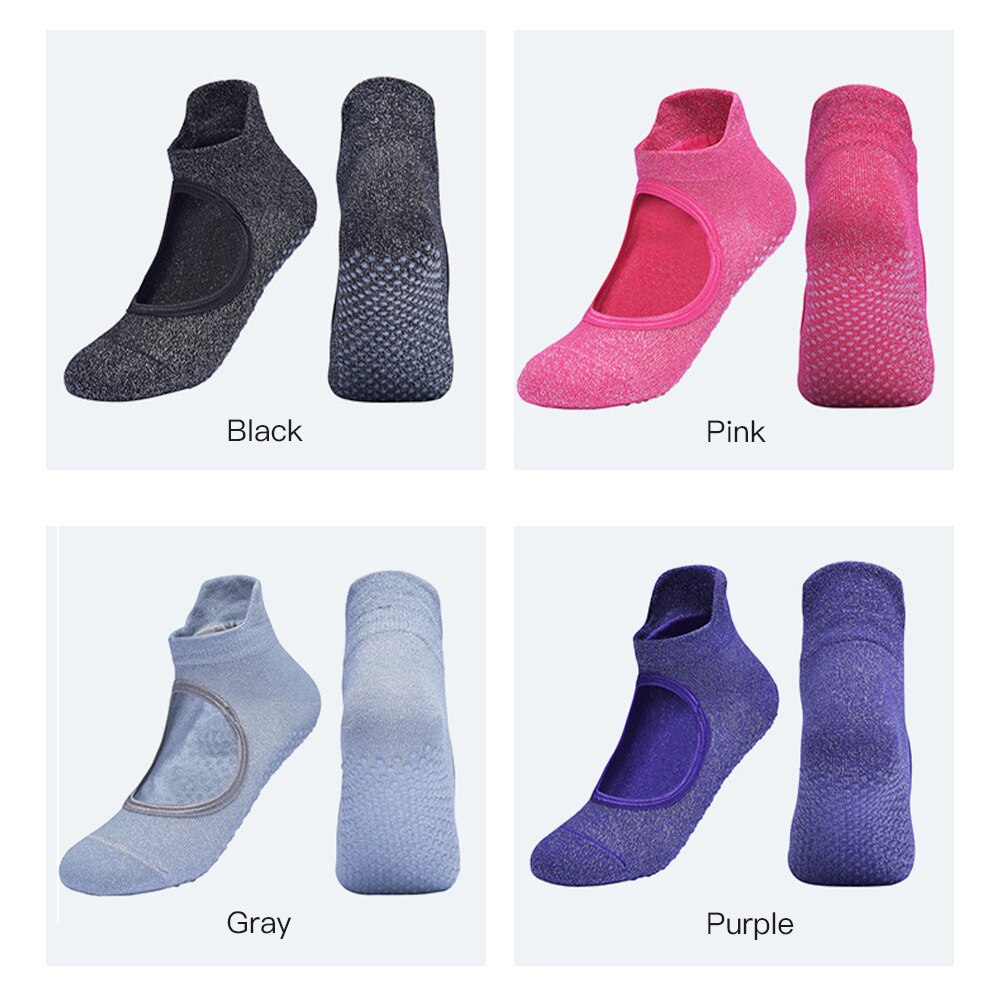 Women Yoga Socks Anti Slip Sports Breathable Pilates Socks Sport Socks Cotton Ballet Heel Protector Dance Socks Slippers
