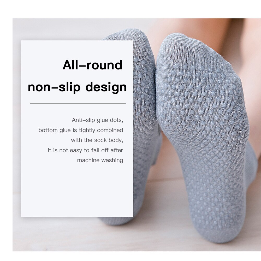 Women Yoga Socks Anti Slip Sports Breathable Pilates Socks Sport Socks Cotton Ballet Heel Protector Dance Socks Slippers