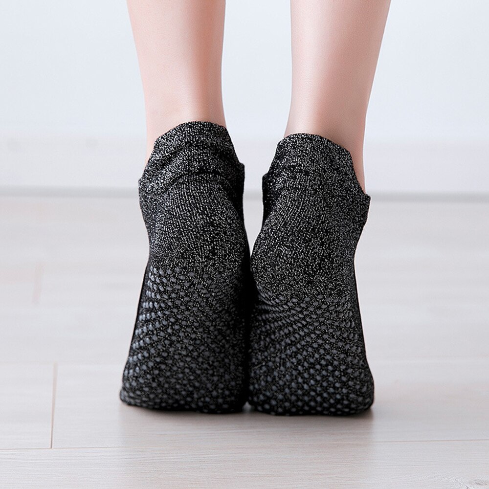Women Yoga Socks Anti Slip Sports Breathable Pilates Socks Sport Socks Cotton Ballet Heel Protector Dance Socks Slippers