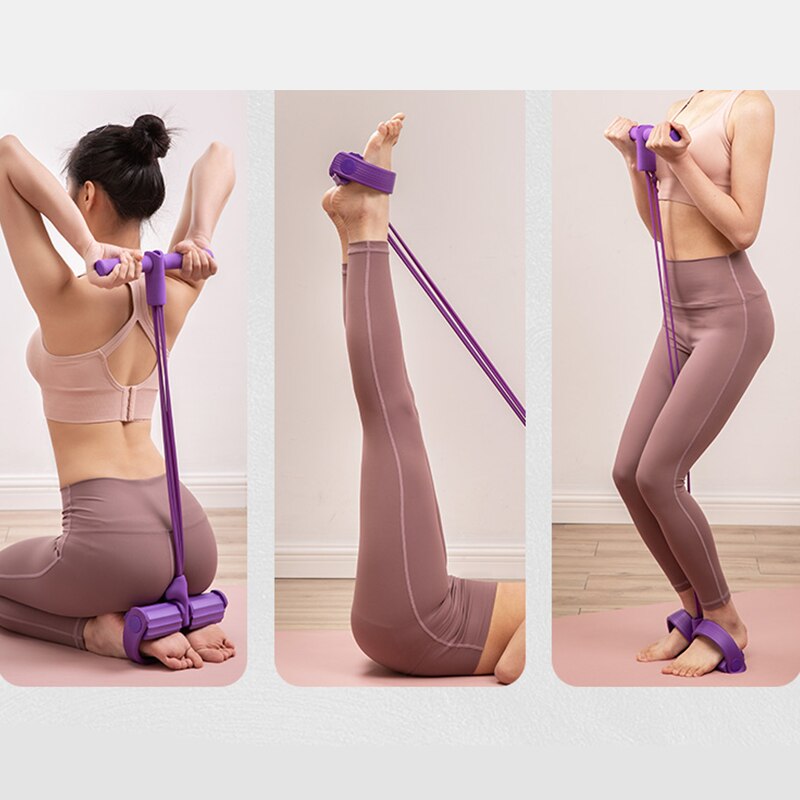 4 Resistanc Elastic Pull Ropes Exerciser Rower Belly Resistance Band Home Gym Sport Training Elastic Bands for Fitness Equipment