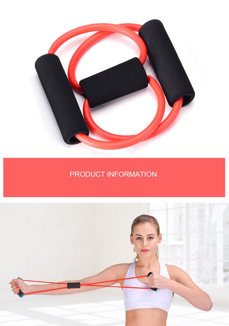 1 Pcs Portable Fitness Equipment 8 Word Chest Expander Rope Resistance Bands Elastic Bands for Fitness Rubber Bands Expander