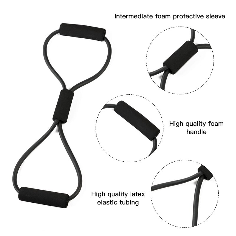 1 Pcs Portable Fitness Equipment 8 Word Chest Expander Rope Resistance Bands Elastic Bands for Fitness Rubber Bands Expander
