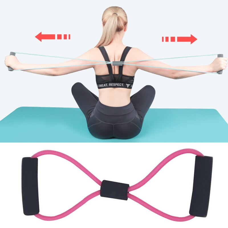 1 Pcs Portable Fitness Equipment 8 Word Chest Expander Rope Resistance Bands Elastic Bands for Fitness Rubber Bands Expander