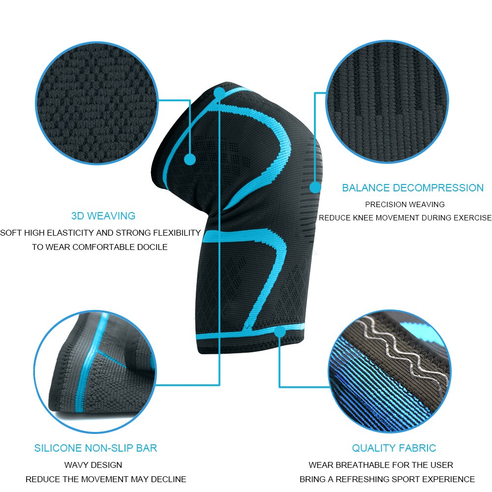 1Pc Fitness Running Knee support Cycling Knee Support Braces Elastic Sport Compression Knee Pad Sleeve for Basketball Volleyball