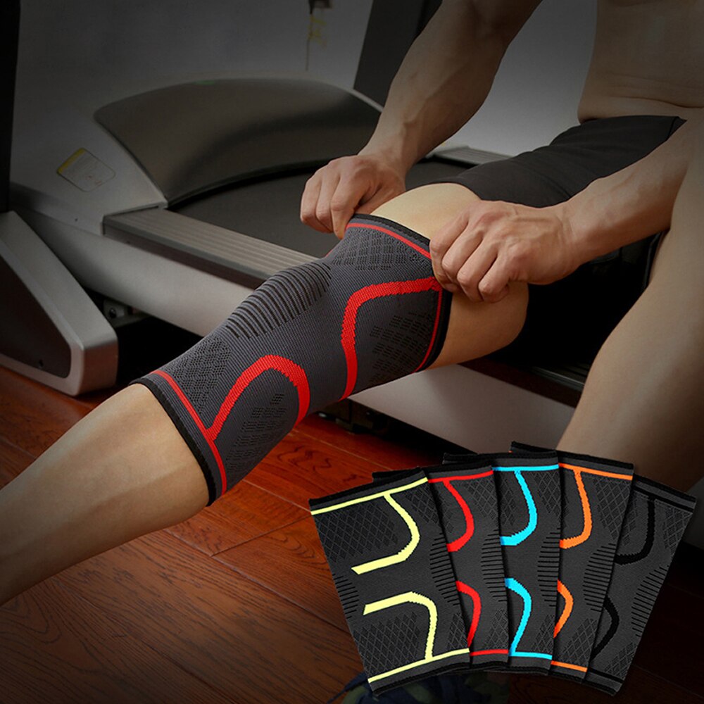 1Pc Fitness Running Knee support Cycling Knee Support Braces Elastic Sport Compression Knee Pad Sleeve for Basketball Volleyball