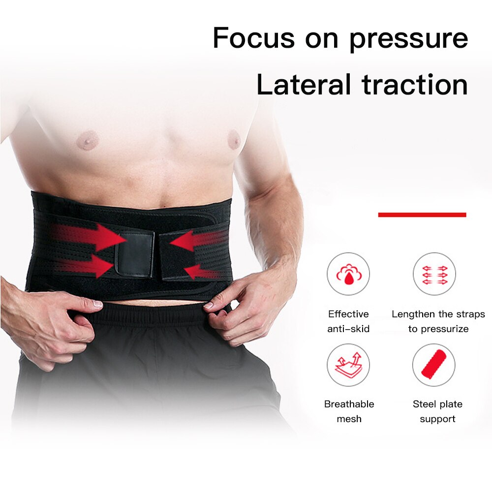 Fitness Waist Support Belt Strong Lower Back Brace Support Corset Belt Back Support Belts Sweat Belt for Sports Pain Relief
