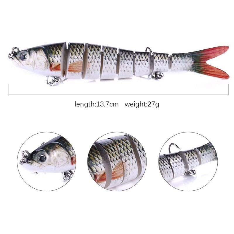 Sinking Wobblers Fishing Lures Jointed Crankbait Swimbait Jointed Swimbait 8 Segment Hard Artificial Bait for Fishing Lure