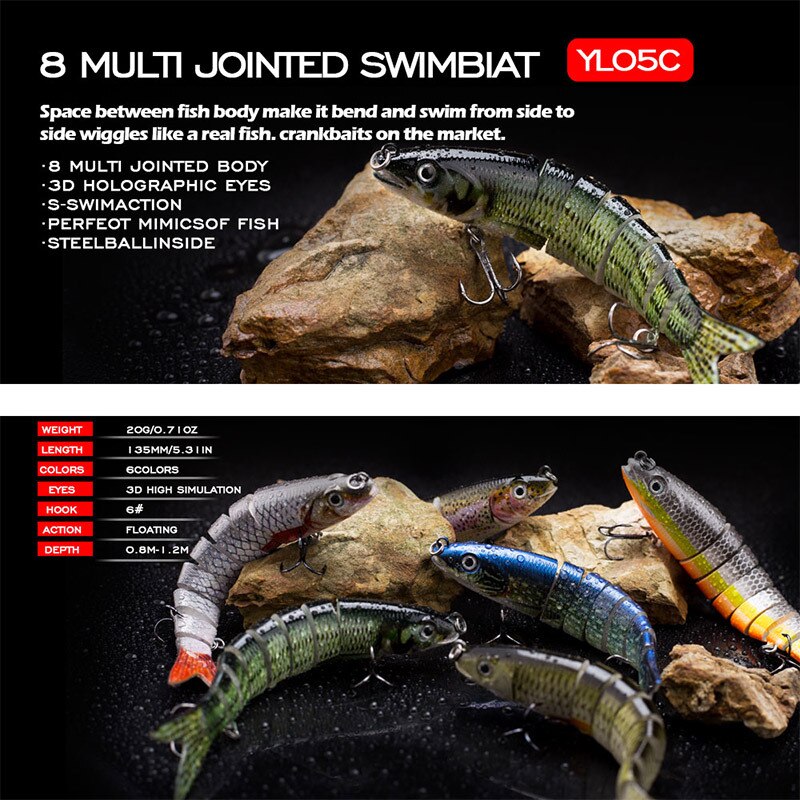 Sinking Wobblers Fishing Lures Jointed Crankbait Swimbait Jointed Swimbait 8 Segment Hard Artificial Bait for Fishing Lure Sinking Wobblers Fishing Lures Jointed Crankbait Swimbait Jointed Swimbait 8 Segment Hard Artificial Bait for Fishing Lure