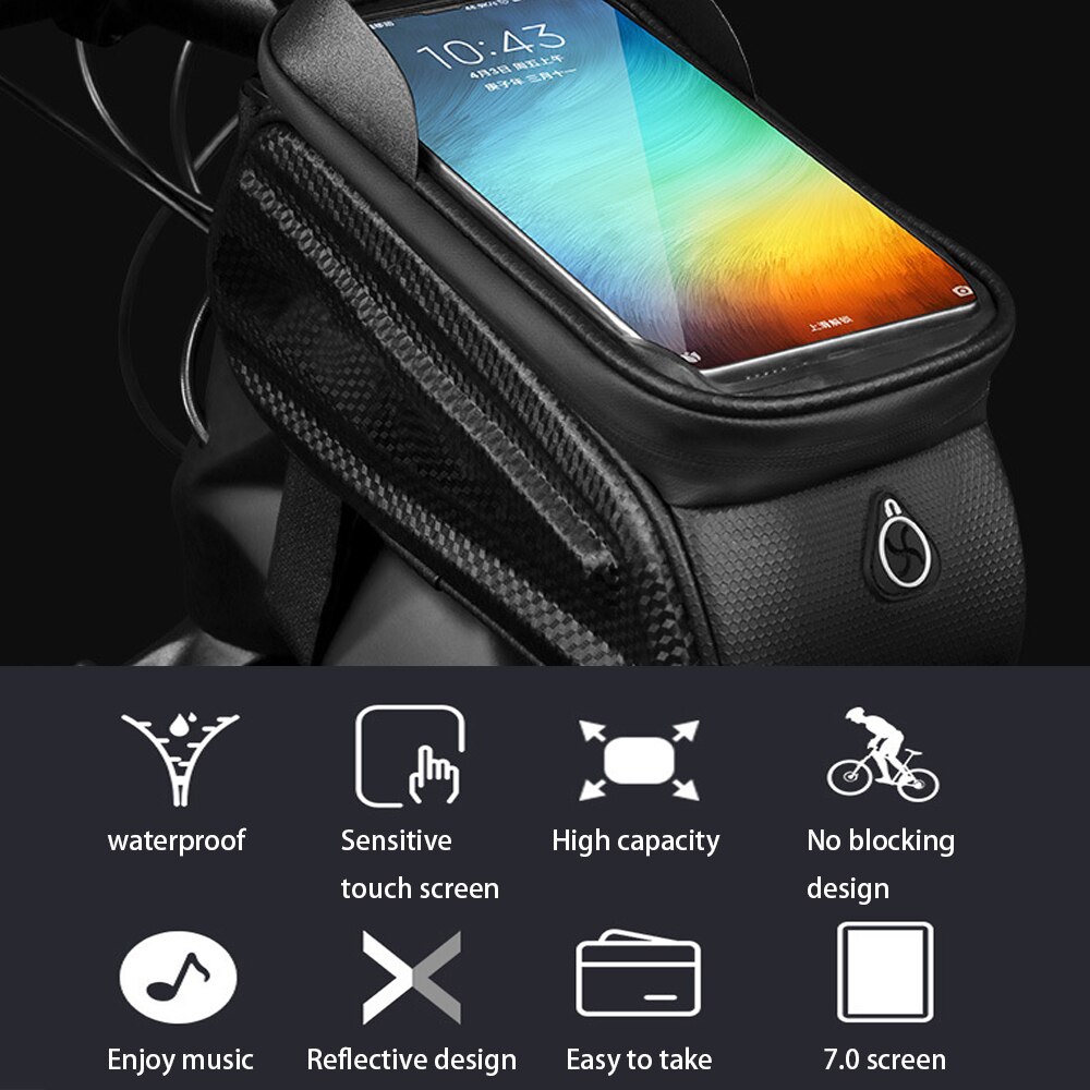 Rainproof Bicycle Bag Cycling Bag Front Handlerbar Bag Bike Accessories Saddle Bag Bike Equipment Bike Phone Support Ouchscreen