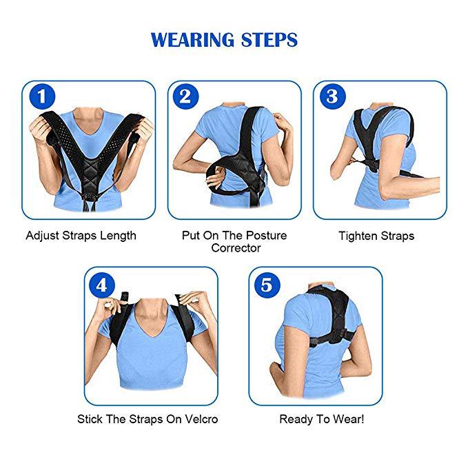 Posture Corrector Adjustable Back Support Belt Spine Back Belt Shoulder Brace Posture Correction Back Straightener Corset