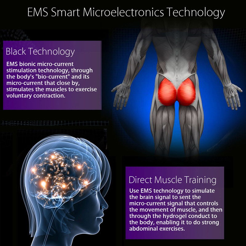 EMS Wireless Muscle Stimulator Trainer Smart Fitness Abdominal Training Electric Weight Loss Stickers Body Slimming Belt Unisex