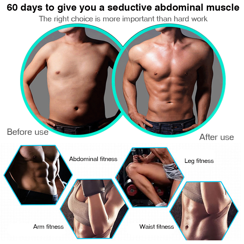 EMS Wireless Muscle Stimulator Trainer Smart Fitness Abdominal Training Electric Weight Loss Stickers Body Slimming Belt Unisex