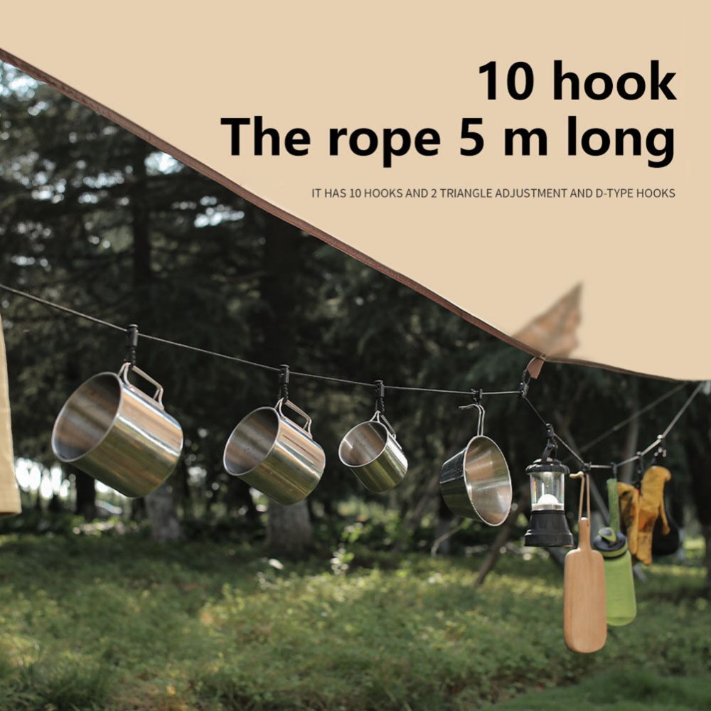 Clothesline Durable Nylon Rope Drying Rack Cloth Hanging Line Outdoor Camping Traveling Multifunction Tools