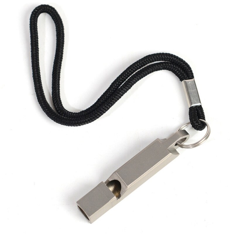 Titanium Whistle with Cord Portable Emergency Hiking Camping Outdoor Survival Tools for Exploring