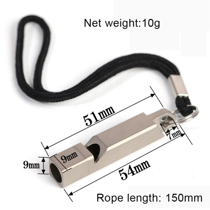 Titanium Whistle with Cord Portable Emergency Hiking Camping Outdoor Survival Tools for Exploring