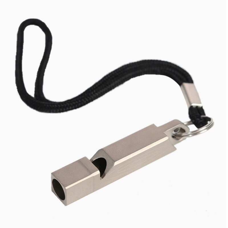 Titanium Whistle with Cord Portable Emergency Hiking Camping Outdoor Survival Tools for Exploring