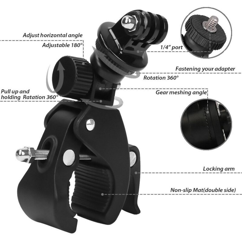 High Quality Bicycle Handlebar Camera DV DSLR Bike Screw Clip For Camera DV Bicycle Bracket Clamp Bracket Tripod Mount