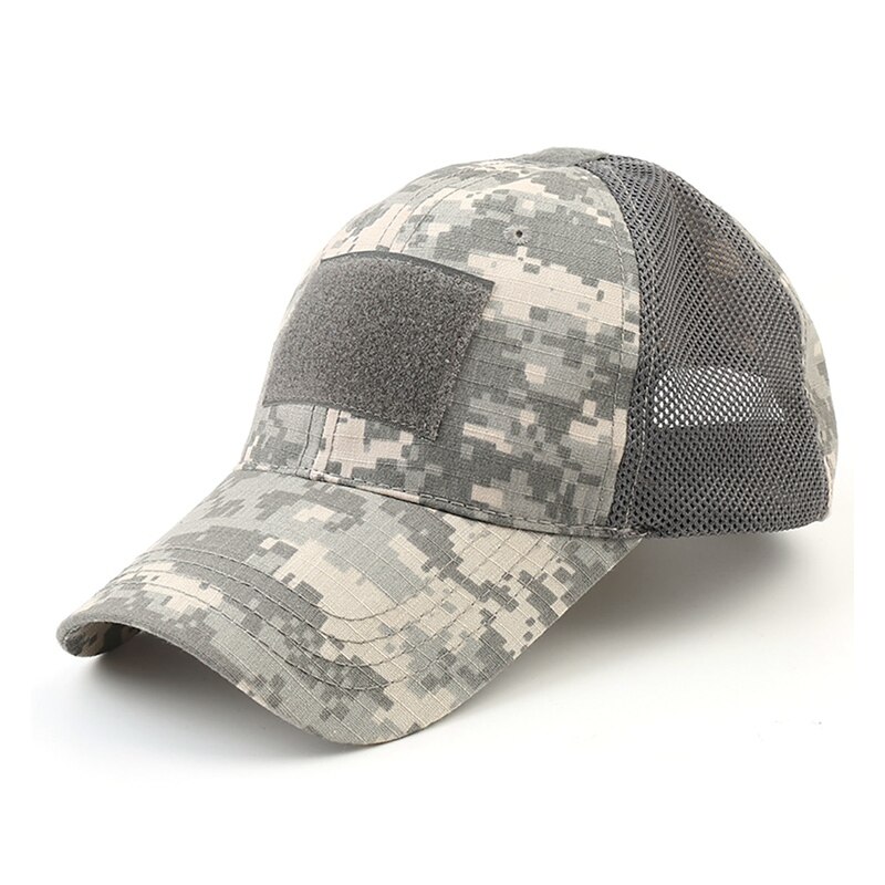 Tactical Camo Cap Outdoor Sport Snapback Stripe Militarie Camouflage Hat Simplicity Hunting Mesh Cap