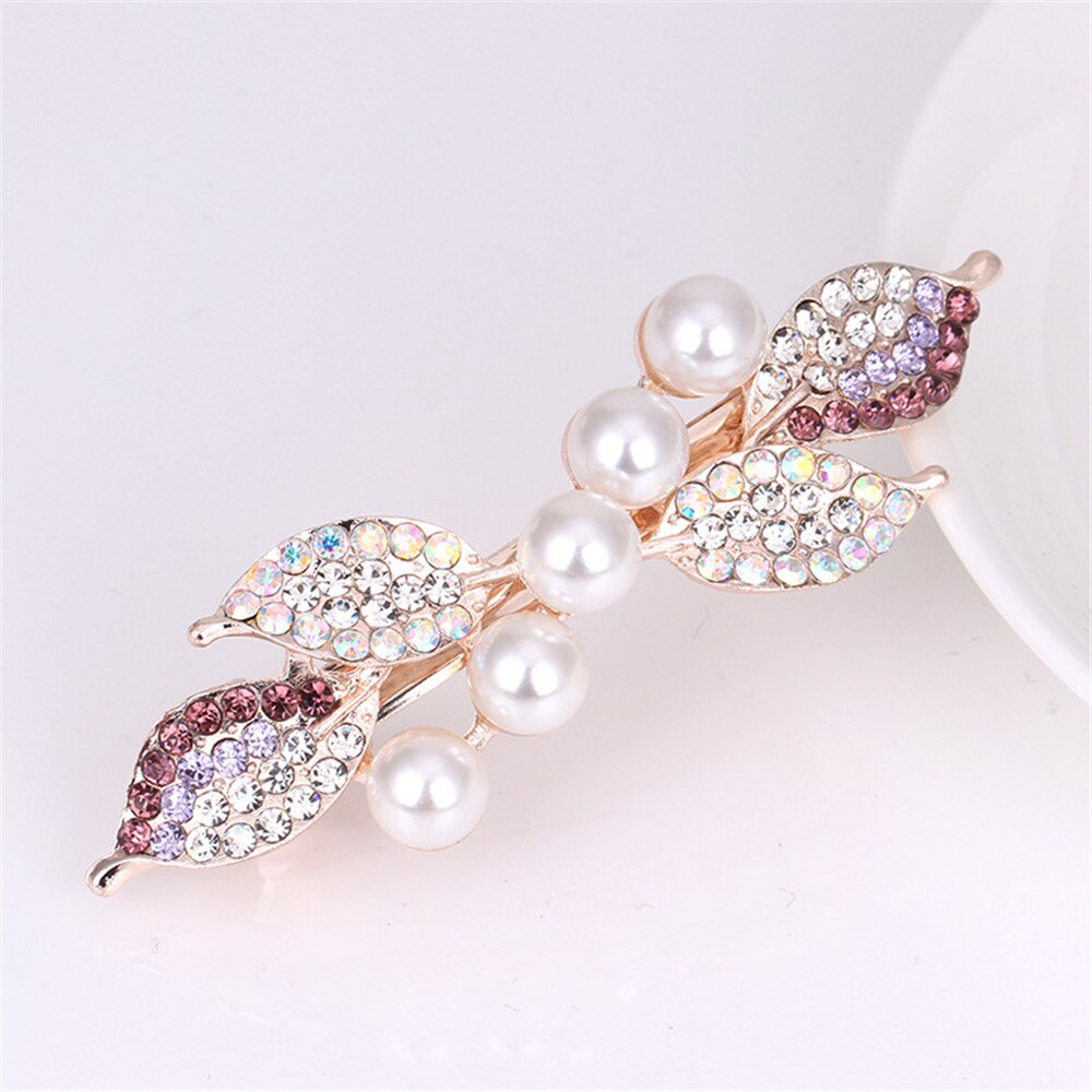 The New Pearl Rhinestone Spring Clip Color Flower Alloy Hairgrips Boutique Fashion Wild Hair Accessories For Women The New Pearl Rhinestone Spring Clip Color Flower Alloy Hairgrips Boutique Fashion Wild Hair Accessories For Women