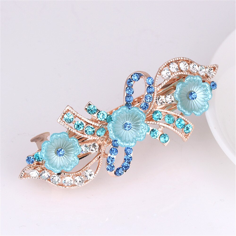 The New Pearl Rhinestone Spring Clip Color Flower Alloy Hairgrips Boutique Fashion Wild Hair Accessories For Women The New Pearl Rhinestone Spring Clip Color Flower Alloy Hairgrips Boutique Fashion Wild Hair Accessories For Women