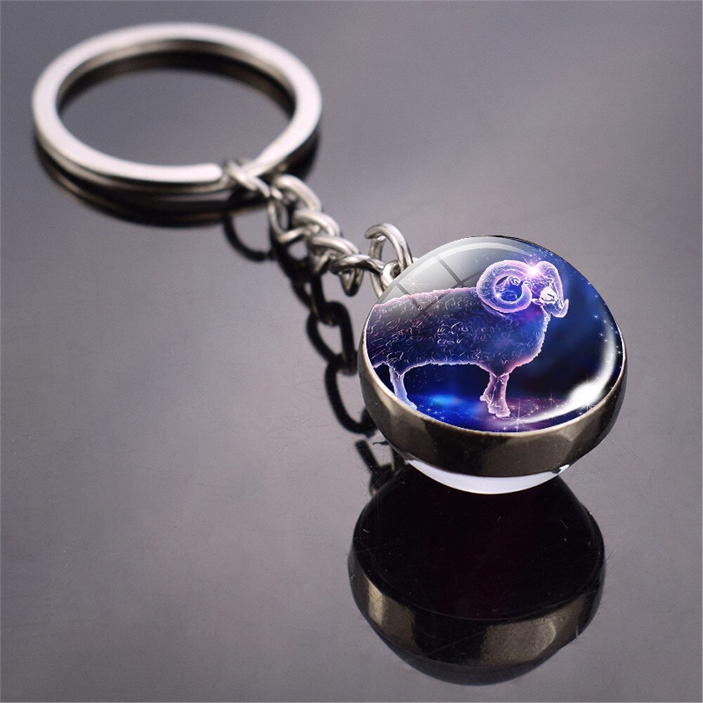 12 Constellation Luminous Keychain Glass Ball Pendant Zodiac Keychain Glow In The Dark Key Chain Holder Men Women Birthday Gift 12 Constellation Luminous Keychain Glass Ball Pendant Zodiac Keychain Glow In The Dark Key Chain Holder Men Women Birthday Gift